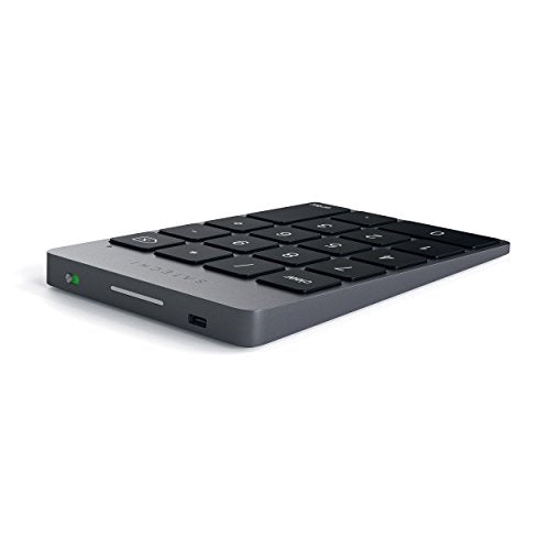 Satechi Slim Aluminum Bluetooth Keypad, Wireless Number Pad with 18 Keys, Micro USB Rechargeable Numpad, External Number Pad for MacBook Air/Pro/Neo, iPad Air/Pro, iMac, PC - Space Gray - color: Space Gray, size: Micro USB