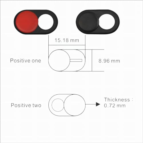 Ultra-thin laptop camera cover slider[2-Pack], suitable for iPhone, iPad, MacBook Pro, desktop computers, phone, and PC accessories camera blocker slider, excellent privacy protection - Black Red
