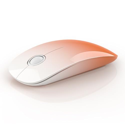 RAPIQUE Bluetooth Wireless Mouse, BT5.1/2.4G Slim Dual Mode, Orange | Quiet Click & 480-Hour Battery Life,1600 DPI, USB Receiver, Portable Cordless Mouse for Mac, MacBook Pro/Air, iPad Pro/Air - color: Gradient Orange
