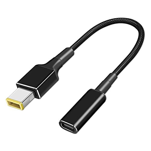 USB C to Slim-Tip Laptop Charging Cable, USB-C Female to Slim-tip | Type C to Square Converter Adapter, For Lenov Yoga T470s T470 T460s T450 T450s, For ThinkPad X1