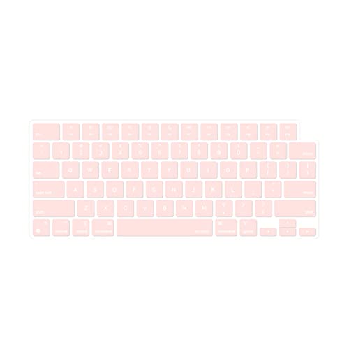 MOSISO Keyboard Cover Skin Compatible with MacBook Air 15 inch M3 M2 | A3114 A2941/Air 13.6 A3113 A2681/Pro 14/16 M4 M3 M2 M1, Chalk Pink - color: Chalk Pink