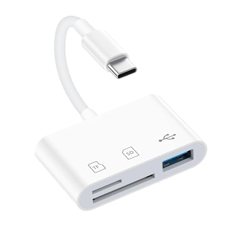 SD Card Reader for iPhone 17 16 15, MBODMI 3 in 1 SD/Micro SD Memory Card | for iPhone/ Mac, Digital Camera Adapter to iphone with USB A Port for Laptop and More Android USB-C Devices,No App Required - size: 3-IN-1