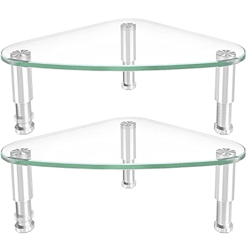 Hemudu 2 Pack Computer Monitor Riser | Triangle Desktop Universal Corner Stand for Computer Monitor & Laptop HD01T-203 - color: clear