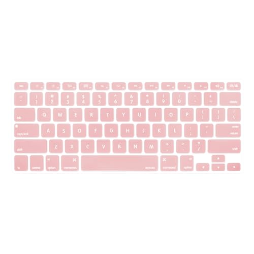 MOSISO Silicone Keyboard Cover Compatible with MacBook Air 13 inch A1466 A1369 2010-2017&Compatible with MacBook Pro 13/15 inch (with/Without Retina Display, 2015 or Older Version), Rose Quartz - color: Rose Quartz