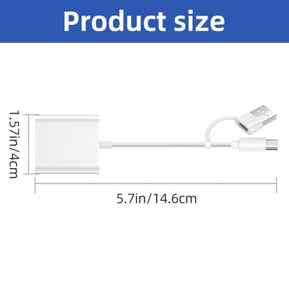 USB C SD Card Reader, USB SD Card Reader, Supports SD and Micro SD Memory Card Adapters for iPhone 15 16 17/iPad/MacBook/Mac, with USB to USB C Adapter