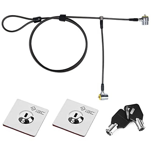 Laptop Lock, Combination Security Lock Cable with Keys and Anchor Plate, Anti Theft Lock for Business Electronics, Monitors, Tablets, Smart Phones (2 Laptop Locks Head)