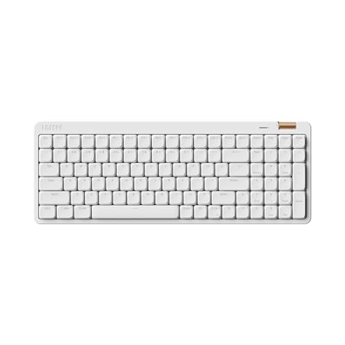 Flow Lite 100 Keys Low Profile Mechanical Keyboard, Swappable Rechargeable Wireless Keyboard with 2.4G Receiver, Bluetooth and Wired Connection for Windows, Mac/ Specter Linear Switches (Off-white) - color: Off-White