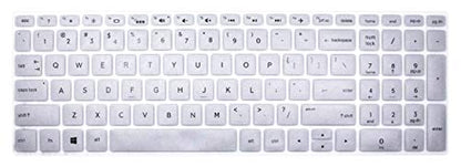 Keyboard Skin Compatible for 17.3" HP Envy 17m-ae111dx 17-bs, 15.6" HP Pavilion X360 15-br075nr, HP Envy X360 15m-bp012dx bp011dx/bp111dx 15m-bq121dx, HP 15-CB 15-CC 15-CD 15-CH 15-BW 15-BS Silver - color: Silver