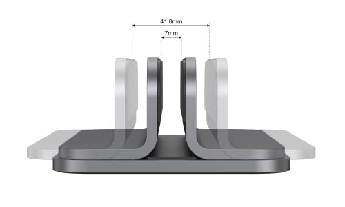 Aluminum Laptop Vertical Stand Organizer, Sturdy Laptop Computer Holder Desktop Stand Compatible with new Retina Apple MacBook Pro/Air/Neo, Mac mini & iPad Pro - Spacegrey - color: Spacegrey