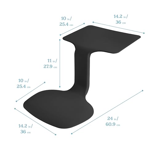 ECR4Kids The Surf Portable Activity Lap Desk, Classroom Essentials, Black - color: Black, style: Surf Seat
