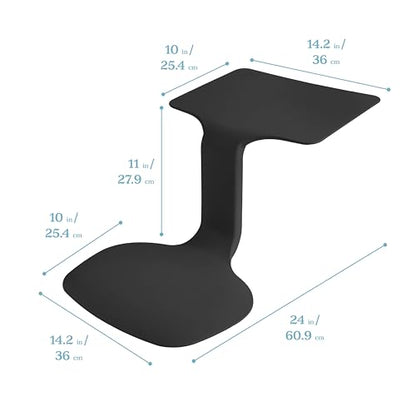 ECR4Kids The Surf Portable Activity Lap Desk, Classroom Essentials, Black - color: Black, style: Surf Seat