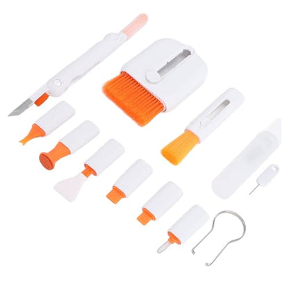 Microfiber Cloth Soft Brush Steel Brush Plastic Cleaner 3 in 1 Laptop Keyboard Cleaning Kit, Eyeglasses Phones Tablet