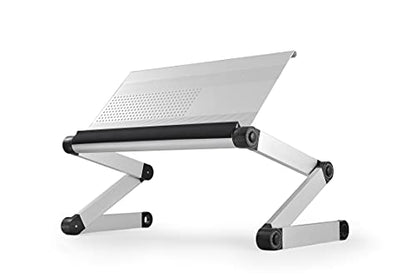 Uncaged Ergonomics WorkEZ Executive Adjustable Laptop Stand for Desk, Adjustable Height Foldable Aluminum Computer Stand, Cooling Laptop Holder, Notebook Computer Riser for Desk, Silver - color: Silver