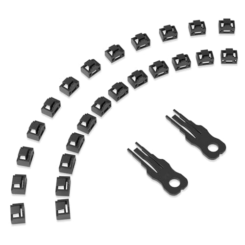 24 Pcs RJ45 Port Lock with 2 Key, Locking RJ45 Port/Dust Blocker, RJ45 Dust Cover Cap Female Port Plugs Protector, Compatible RJ45 Port Devices, Black - color: Black, size: 24-Pack