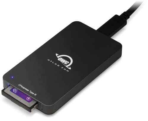 OWC Atlas FXR CFexpress 2.0 Type B Thunderbolt 40Gb/s + USB-C 10Gb/s Reader | Ultra-compact, universally compatible CFexpress Type B card reader for DITs, photographers, videographers, content creators - size: CFexpress Type B (USB-C)