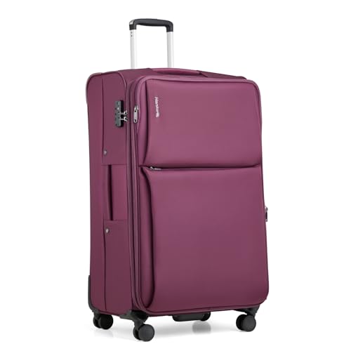 Hanke 28 Inch Luggage Softside Expandable Suitcases with Spinner Wheels, Travel Checked Luggage for Women Men(Purple) - color: Purple, size: 28 Inch Checked in