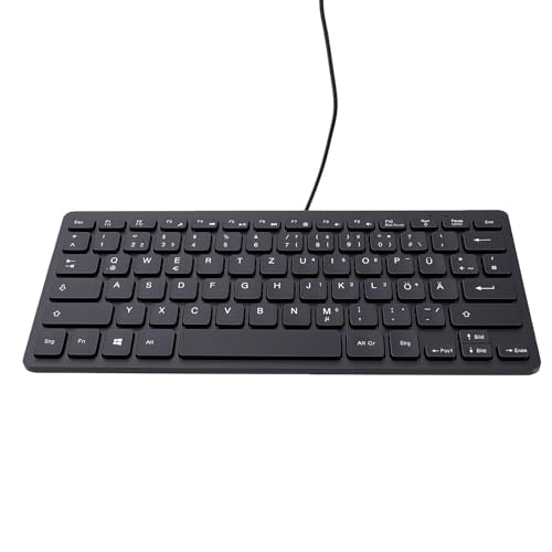Asixxsix 78 Keys Wired Keyboard, USB Wired Minority Language Keyboard with 1.35M Cable, Plug and Play for Office, Computer and Laptop (German) - size: German