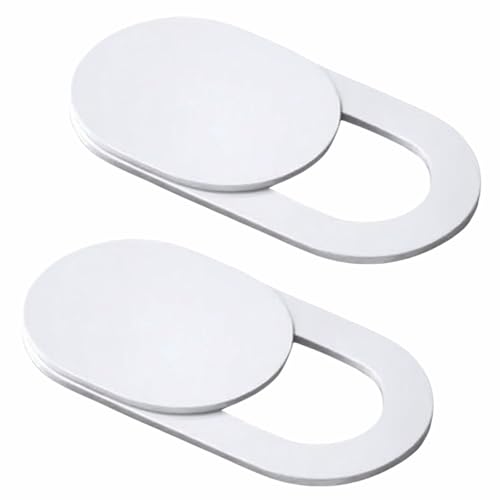 NXVX Ultra-Thin Webcam Cover Slide, White, 2-Pack | 0.022in slim profile, no-residue adhesive, fits MacBook, iMac, iPad, iPhone, PC & more