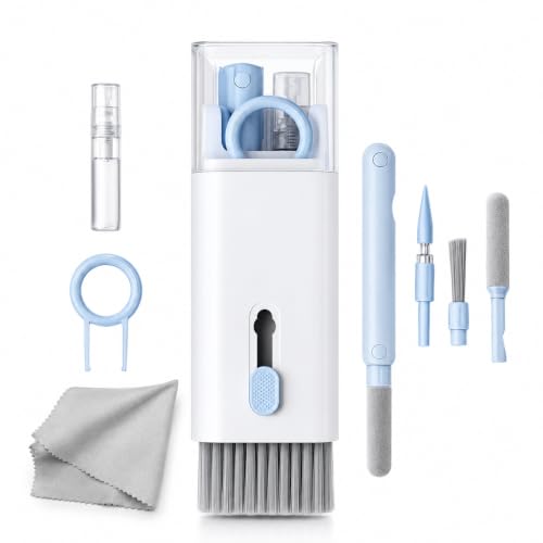 Electronics Cleaning Kit, Keyboard Brush, Earbud Cleaner Tool, Phone Screen Cleaner, Portable Dust Removal Set for Computers, Laptops, Tablets, Phones, Headphones - color: Blue