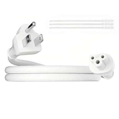Adoreen Mickey Mouse Replacement Laptop Power Cord 2 Ft White, Seamless 5-15P to IEC 320 C5 3-Prong Universal AC Printer Cable for PC Notebook Charger Dell HP LG TV Monitor, 18AWG 125V, ETL +Ties - size: 2FT, style: Straight to Straight