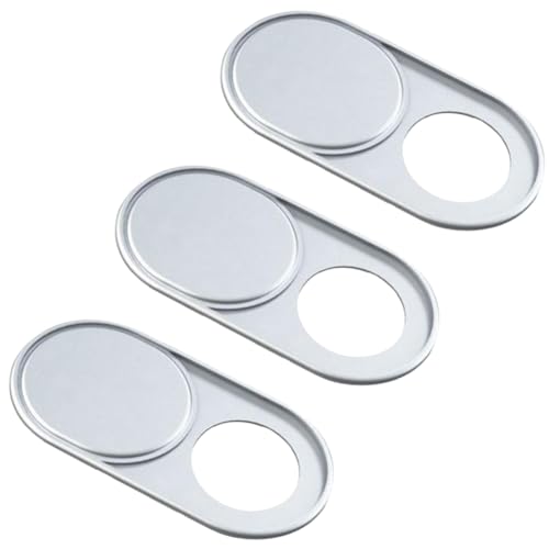 3Pcs Laptop Camera Cover Slide Metal Webcam Cover Slide Ultra Thin 0.04 Inch Silver Laptop Camera Privacy for Mini PC Phone Desktop Aluminum Durable Phone Privacy Protectors Home Office Use - color: Platinum