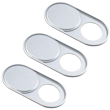 3Pcs Laptop Camera Cover Slide Metal Webcam Cover Slide Ultra Thin 0.04 Inch Silver Laptop Camera Privacy for Mini PC Phone Desktop Aluminum Durable Phone Privacy Protectors Home Office Use - color: Platinum