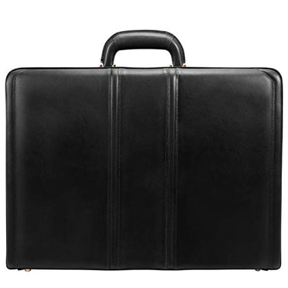 McKlein COUGHLIN, Leather 4.5" Expandable Laptop/Computer & Tablet Business Briefcase Attaché Bag, Men Women Laptop Briefcase, Laptop Compartment bag, Tablet Pocket bag, Business Bags, Travel Cases - color: Black