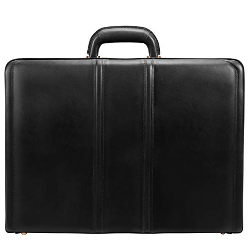 McKlein COUGHLIN, Leather 4.5" Expandable Laptop/Computer & Tablet Business Briefcase Attaché Bag, Men Women Laptop Briefcase, Laptop Compartment bag, Tablet Pocket bag, Business Bags, Travel Cases - color: Black