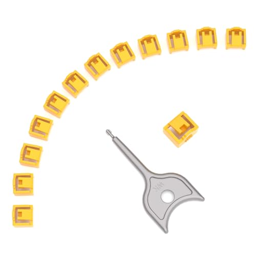 12-Pack RJ45 Port Lock with 1 Key,Security Network Port Lock & Dust Cover,Female RJ45 Connector Blocker Cap Protector for Computers,Servers, Routers & More (Yellow) - color: Yellow, size: 12+1