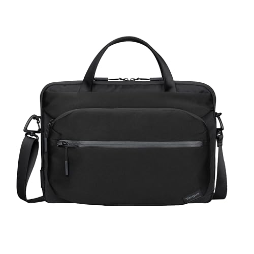 Targus 13–14 Inch Work+ 3-in-1 Tech Brief, Modular Laptop Briefcase with Detachable Tech Pouch Sling, 360 Laptop Protection, Anti-Theft Zippers, Trolley Strap, Black TBS969GL