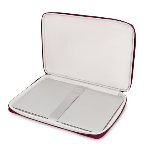 DOMISO Laptop Case Laptop Sleeve Cover for 14 inch MacBook Pro M4/M3/M2/M1 Pro/Max, Compatible with 13.3 inch HP Dell ASUS Notebook, Water-Resistant Bag with Scalable Handle and Small Case,Wine - color: Wine, size: 13-13.3 inch