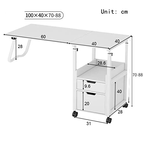 GaRcan Overbed Table Wheels Overbed Table Rolling Laptop Table Adjustable Height Overbed Bedside Desk Mobile Stand Tilting with Wheels Tray Foldable for Bed Sofa Side