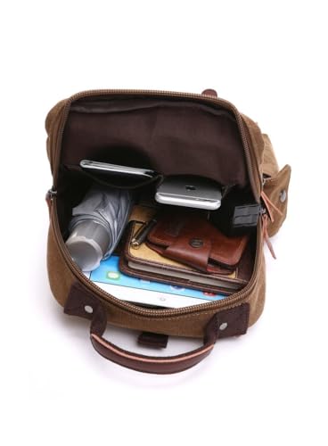 Sechunk Canvas Messenger Bag Sling Bag Crossbody Bag Shoulder Bag Retro Cross Body Handbags - color: Coffee, size: Small