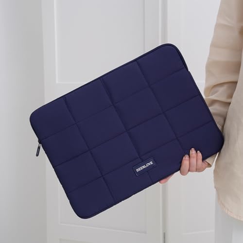 Puffy Laptop Sleeve 15-16 Inch Matte Navy, Waterproof Carrying Case Bag for Women, Fluffy Computer 15.6 HP Case, Compatible with MacBook Pro 16 Inch, MacBook Air M2 M1, Asus/Dell XPS/Lenovo - color: Matte Navy, size: 15-16 inch