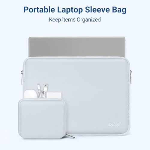 MOSISO Laptop Case 13.3 inch, 13-13.3 inch Laptop Sleeve with Small Case | Compatible with MacBook Air/Pro 13/Pro 14 M5 M4 M3 M2 M1, HP Dell ASUS Lenovo, Neoprene Computer Sleeve Bag, Baby Blue - color: Baby Blue, size: 13.3 inch