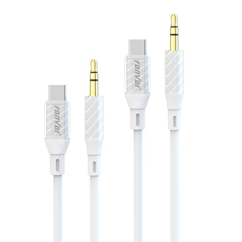 USB C to 3.5mm Audio Aux Cable,Type C Adapter to 3.5mm Headphone Stereo Cord Car Compatible with:Android/iPhone15/Samsung Galaxy Note iPad Pro Google Pixel and More… (4FT/2Park) - size: 4FT/2Park