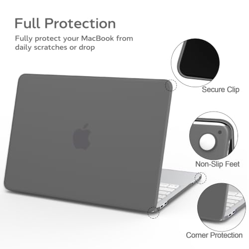 B BELK for MacBook Neo Case 13 inch 2026 Release Model A3404, Gray | Scratch Resistant Matte Plastic Laptop Hard Shell for Mac Neo Case, Keyboard Cover & Screen Protector, Slim & Lightweight - color: Gray