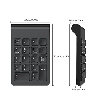 cimetech Wireless Number Pad, 18 Keys Numeric Keypad with USB Receiver | Office Accounting, Portable, Mini, for Laptop PC Computer Desktop Surface Pro Notebook - color: 2.4G-Black
