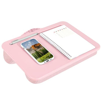 LAPGEAR Compact Lap Desk – Rose Quartz, Fits 14" Laptops | Microbead Cushion, Built-In Pencil Slot, Carry Handle, Fits Standard Letter-Size Paper (8.5" × 11") - color: Rose Quartz, size: 14″ Laptop (Compact)