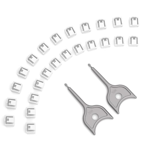 24-Pack RJ45 Port Lock with 2 Keys,Security Network Port Lock & Dust Cover,Female RJ45 Connector Blocker Cap Protector for Computers,Servers, Routers & More (White) - color: White, size: 24+2