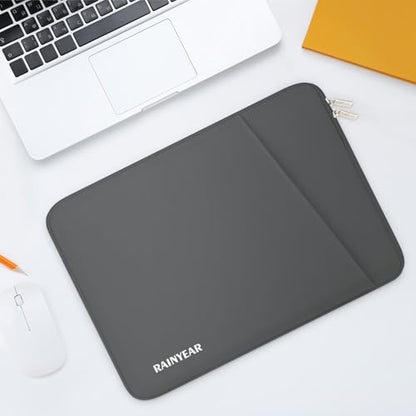 RAINYEAR Laptop Sleeve Case with Front Pocket, 13.3 Inch Protective Portable Case Briefcase Laptop Carrying Bag Cover Compatible with 13.3-14 Inch Laptop PC, 14 Inch MacBook Pro M5 M4 M3 M2 M1, Gray - color: Gray, size: 13.3-14 inch