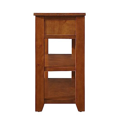 Modern Farmhouse Entryway Console Table 48 Inch Wood Sofa Table with 3 Drawers & 2-Tier Storage Shelves for Living Room, Foyer, Hallway Furniture, Easy Assembly (Brown) - color: # Brown