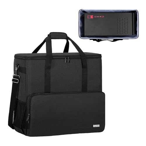 CURMIO PC Carrying Case, Desktop Travel Bag for Full Computer Tower, Black | Computer Desktop Tower Case with Shoulder Straps Fit ATX/M-ATX Motherboards, Keyboard, Mouse, Cables & Earphones - color: Black