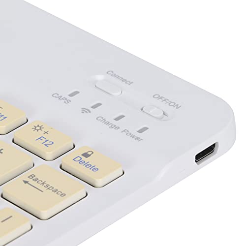 Wireless Keyboard, UltraSlim Silent Scissor Switch Portable 10inch Widened Keys for Travel Business Yellow ABS Aluminum Alloy