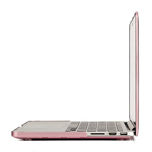 RUBAN Case for MacBook Pro Retina 13 inch (A1502 & A1425 Models) 2015 2014 2013 2012, Plastic Hard Shell Case & Keyboard Cover for Old Version MacBook Pro Retina 13 Inch, Rose Gold - color: Rose Gold