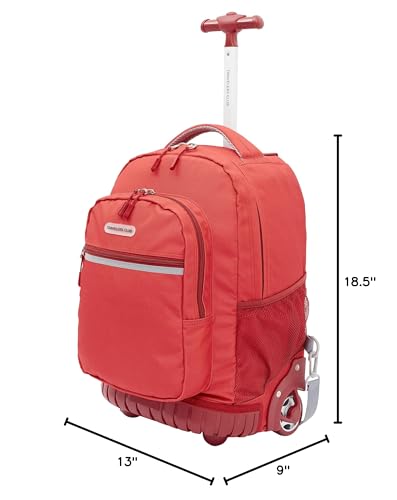 Travelers Club 18" Rolling Backpack with Shoulder Straps, Red - color: Red, size: 18 Inch