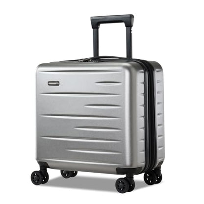 CENSIEN 16 Inch Carry On Luggage Airline Approved, Expandable Lightweight ABS+PC Hard Shell Suitcases with 360° Spinner Wheels, TSA Lock, YKK Zippers (Dark Gray, 1 PC) - color: Gray, size: Carry On - 16 Inch - EXT