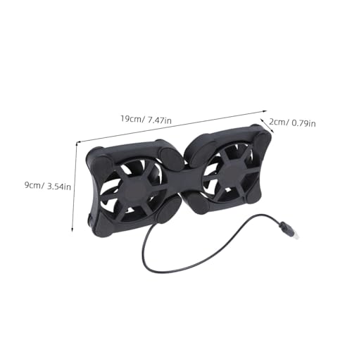 PRETYZOOM Portable Laptop Cooling Pad with Dual Fans, Foldable Notebook Cooler for Gaming and Office Use, Lightweight Black Computer Cooler Fan Pad with Efficient Heat Dissipation