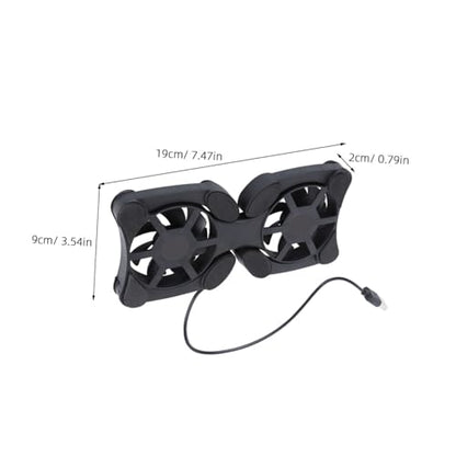 PRETYZOOM Portable Laptop Cooling Pad with Dual Fans, Foldable Notebook Cooler for Gaming and Office Use, Lightweight Black Computer Cooler Fan Pad with Efficient Heat Dissipation