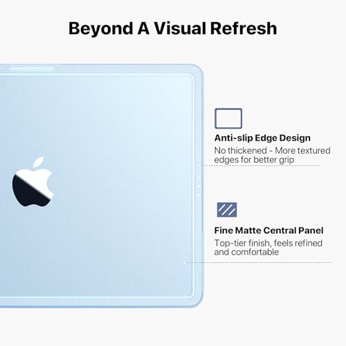 Soonjet for MacBook Air 15 inch Case M5 M4 M3 M2 2026-2023 Mac Laptop Cover | Anti Crack, Matte Sky Blue Clear, Color Match, Fingerprint & Scratch Resistant, Protective Hard Shell, Ultra Thin & Light - color: Sky Blue Clear